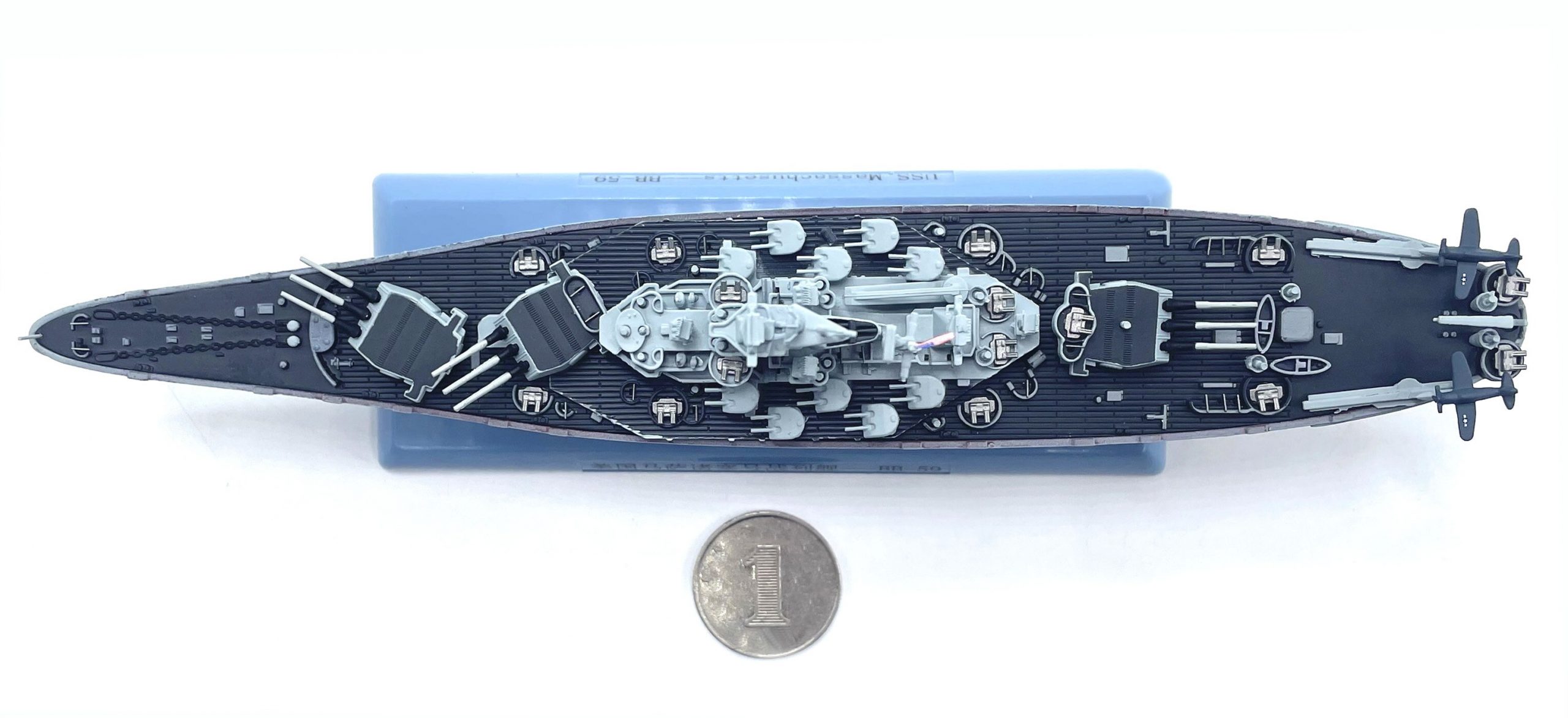 1:1000 World War II Massachusetts BB-59 battleship Finished model ornaments Hull alloy