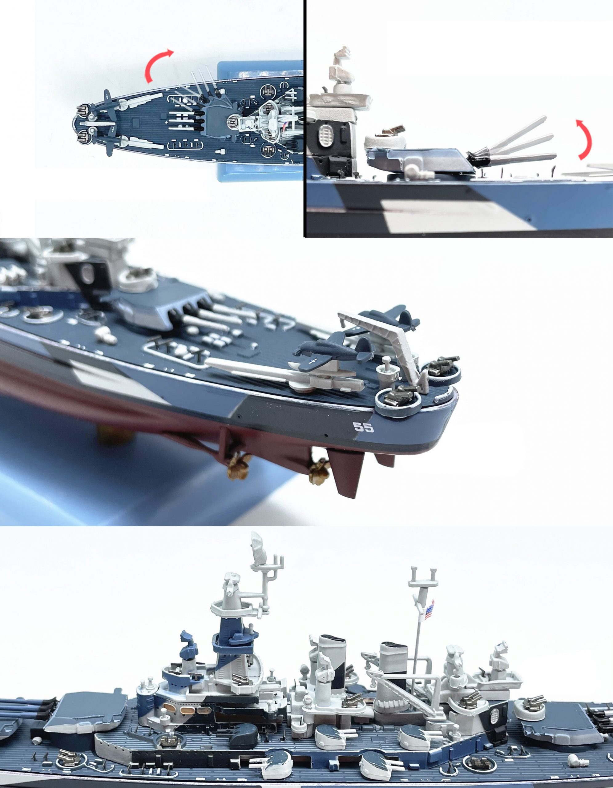 Fine 1:1000 USS North Carolina World War II warship model Alloy static pendulum 1944