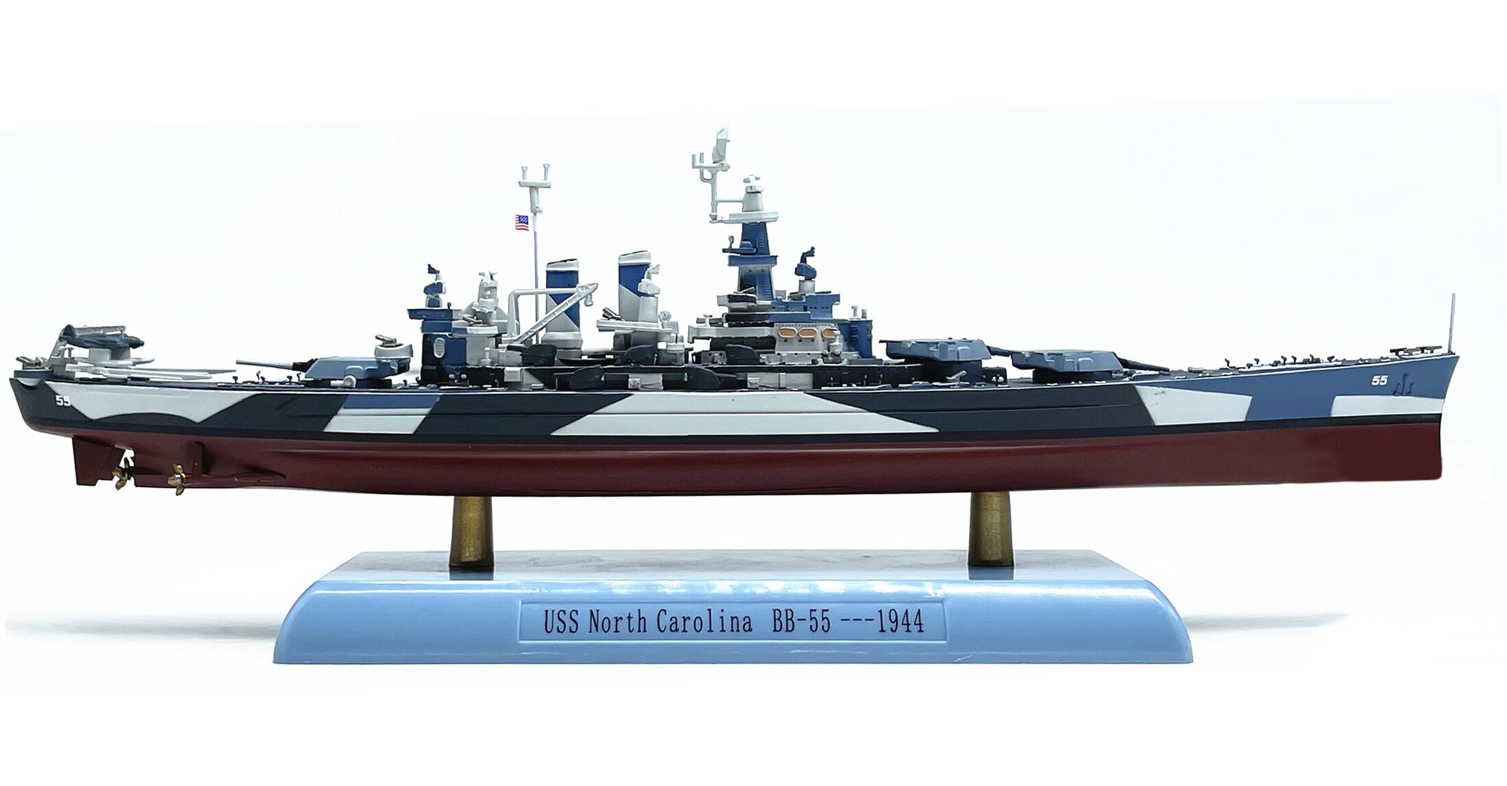 Fine 1:1000 USS North Carolina World War II warship model Alloy static pendulum 1944
