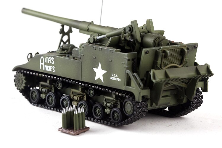 Fine 1:72 American M40 155mm self-propelled tank gun 1951 finished product collection model Many moving parts Track movable