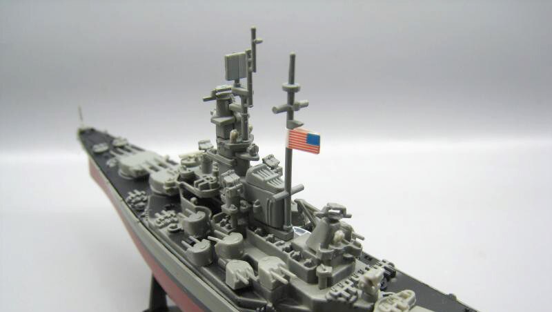Rare 1:1000 WWII American battleship BB-59 Massachusetts Alloy finished product model