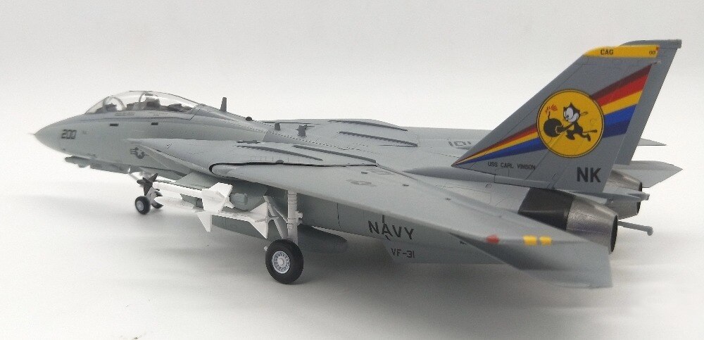 1:72 Us F-14D vf-31 Bomb cat squadron Fighter model Static simulation finished product Trumpeter 37194 Variable swept wing