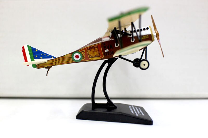 rare 1 / 72 Italian Air Force SVA 10 reconnaissance aircraft Biplane fighter Alloy collection model