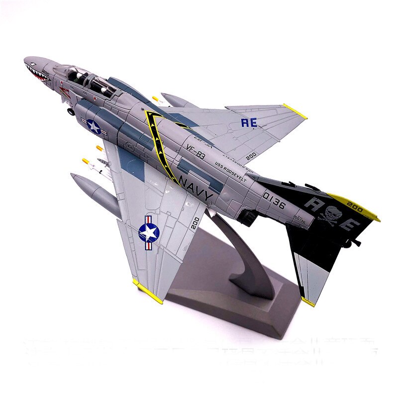 rare Special Offer 1:100 F-4C Ghost Fighter Pirate Flag Squadron Independent Carrier Regiment alloy Collection Model