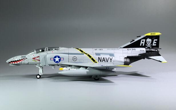 rare Special Offer 1:100 F-4C Ghost Fighter Pirate Flag Squadron Independent Carrier Regiment alloy Collection Model