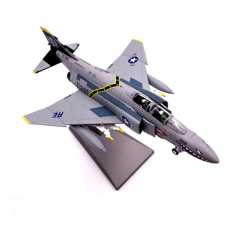 rare Special Offer 1:100 F-4C Ghost Fighter Pirate Flag Squadron Independent Carrier Regiment alloy Collection Model