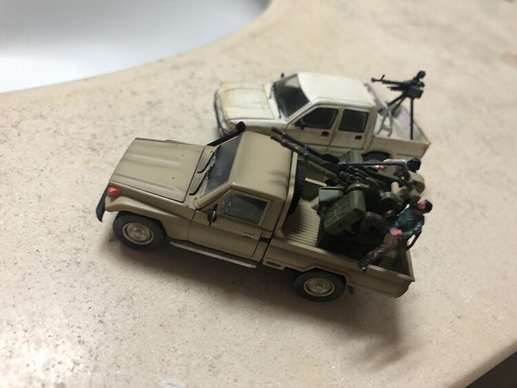 1 / 72 armed pickup truck + dshk heavy machine gun Middle East War Off road vehicle model products Collection model 1 / 72 armed pickup truck + dshk heavy machine gun Middle East War Off road vehicle model products Collection model