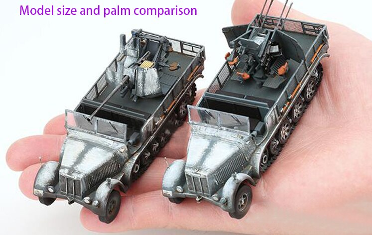 Fine 1/72 German sd.kfz 7 / 1 half track 36 antiaircraft gun Side skirt open configuration Collection model Fine 1/72 German sd.kfz 7 / 1 half track 36 antiaircraft gun Side skirt open configuration Collection model