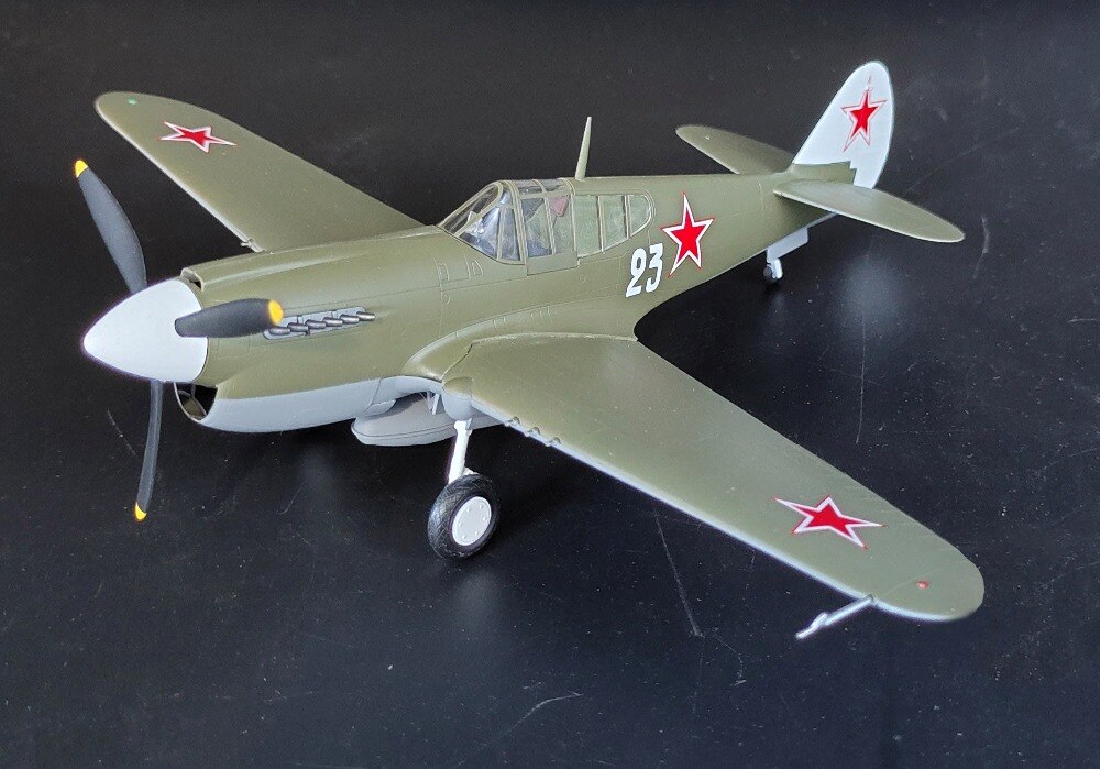 1:48 World War II U.S. p-40m fighter model Soviet painting Finished product simulation model 39314 1:48 World War II U.S. p-40m fighter model Soviet painting Finished product simulation model 39314