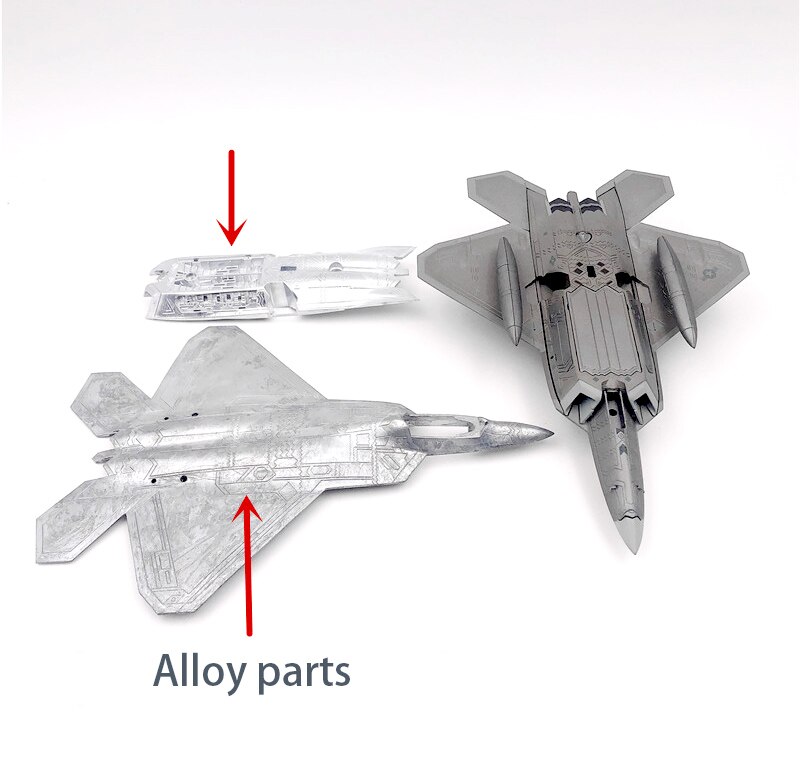 1: 100 USAF F22 stealth fighter Bomb hanging mode Alloy aircraft model 1: 100 USAF F22 stealth fighter Bomb hanging mode Alloy aircraft model
