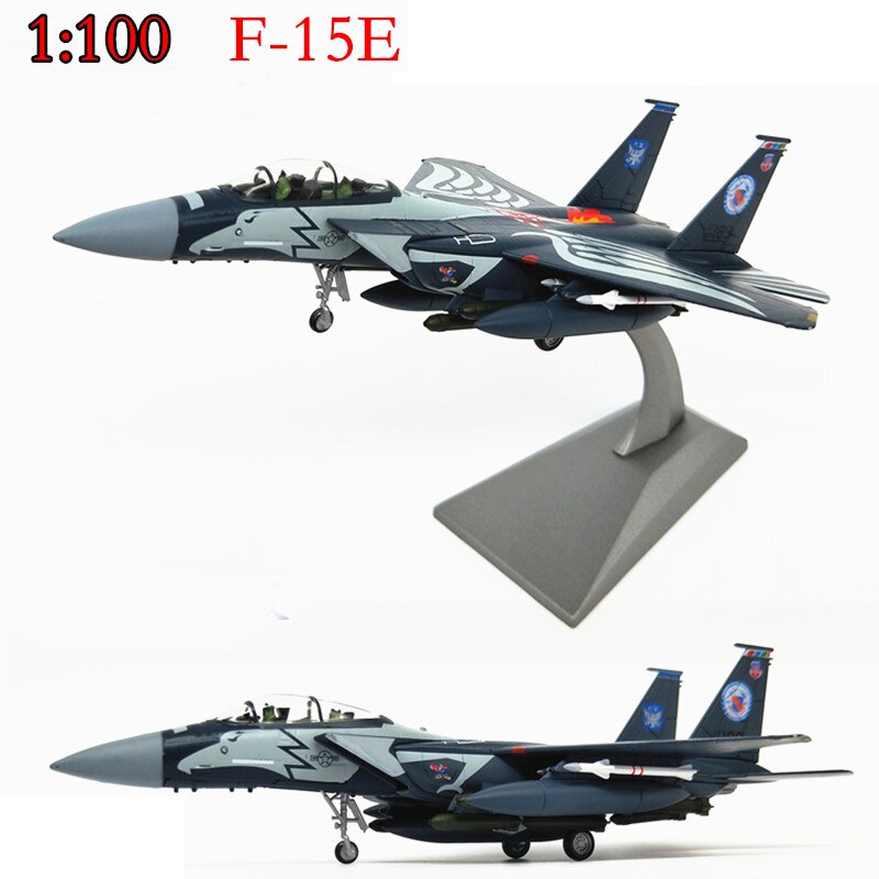 1:100 U.S. Air Force F-15E Two-Seat Supersonic All-Weather Fighter Model alloy Die-casting Collection Model 1:100 U.S. Air Force F-15E Two-Seat Supersonic All-Weather Fighter Model alloy Die-casting Collection Model
