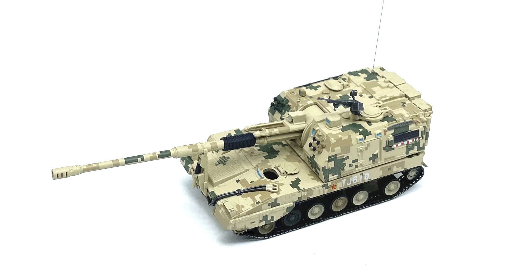 1: 72 Chinese plz05 self propelled tank model Desert Digital Camouflage Finished product collection model Body number random