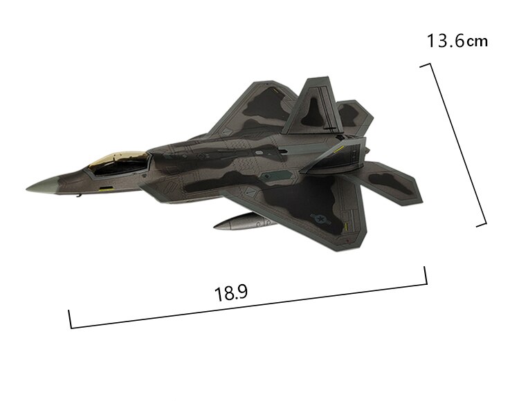 1:100 US Air Force F22 stealth fighter Alloy aircraft model Static simulation ornament 1:100 US Air Force F22 stealth fighter Alloy aircraft model Static simulation ornament