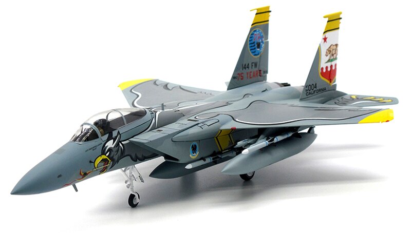 Fine 1 / 72 USAF f-15c fighter Griffins, 75th anniversary painting of 84-0004 squadron 144th FW Alloy collection model