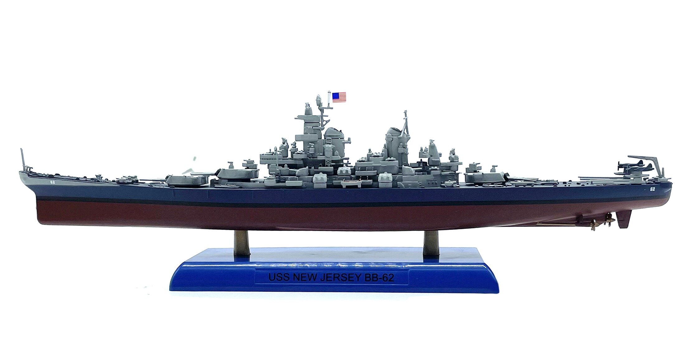 1: 1000 World War II USS New Jersey bb-62 Alloy finished product model Simulated pendulum