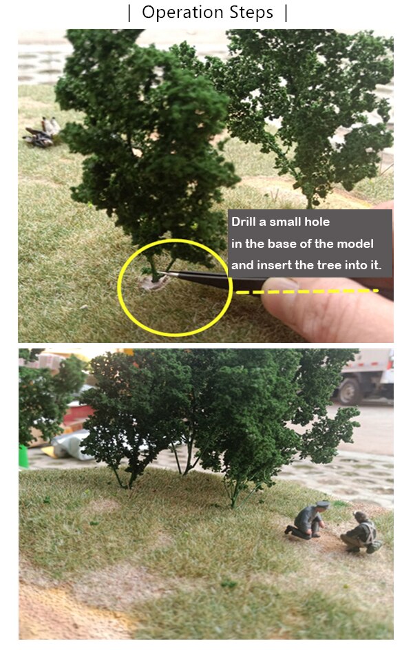 miniature Scenario model Simulation tree cluster Sand Table DIY Material Train Military Scene scale models Landscapes