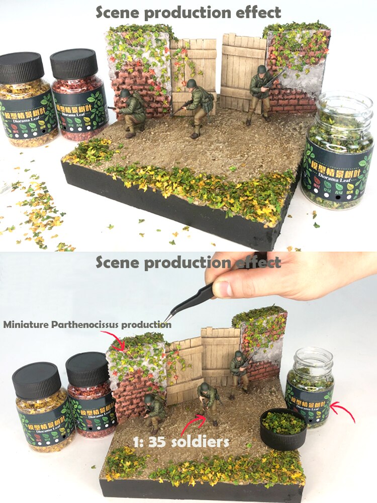 1: 35 1:43 model scenario leaf litter miniature scenario DIY plant landscaping Platform soldier sand table