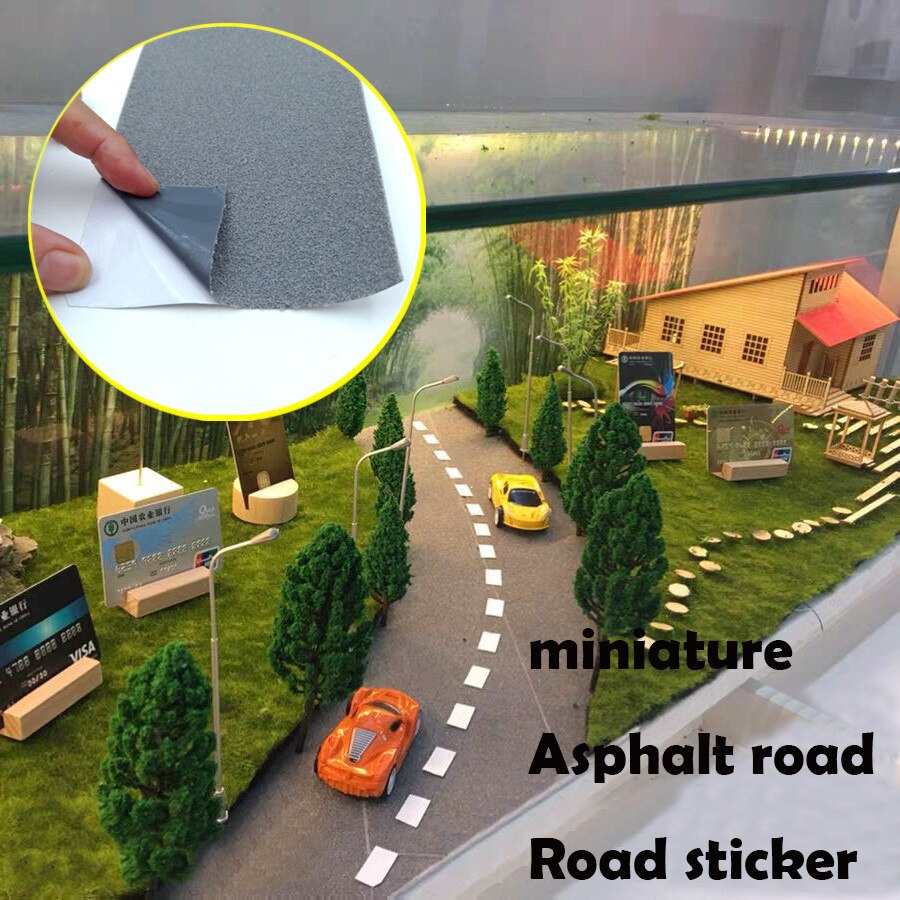 miniature Asphalt road Road sticker Road marking paper DIY Material for Scene Sand Table