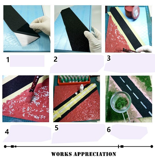 miniature Asphalt road Road sticker Road marking paper DIY Material for Scene Sand Table
