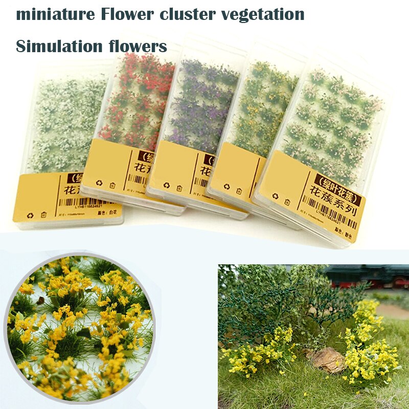 miniature Flower cluster vegetation Simulation flowers Military Model Scenario DIY material for train sand table