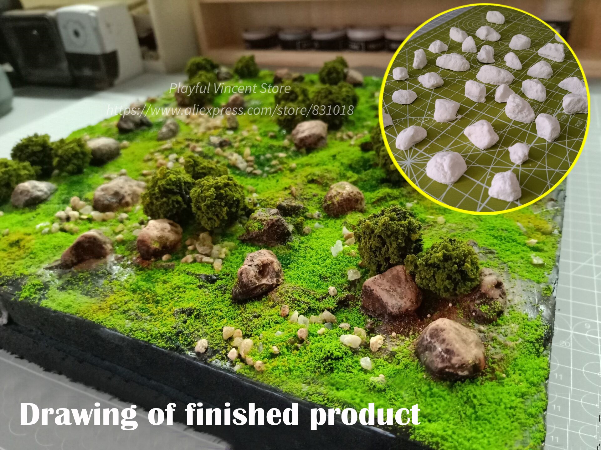 miniature Rock Mould A007 Grassland Rock DIY Tool for Train Model Scenario Sand Table