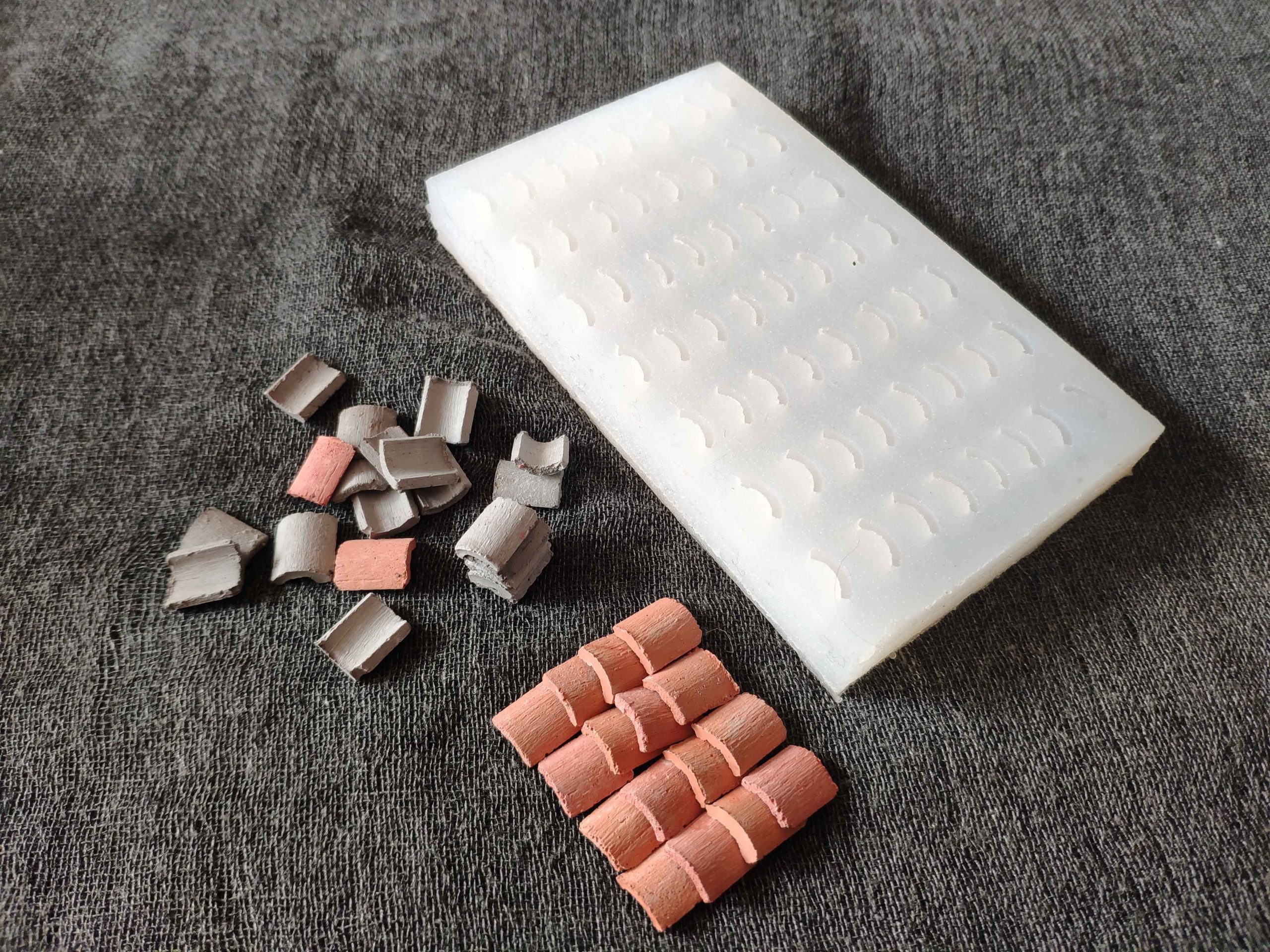 miniature Silica Gel Mould for Roof Tile Turning Mould Scenario Sand Table Diy Material House Roof mold Building Scene model