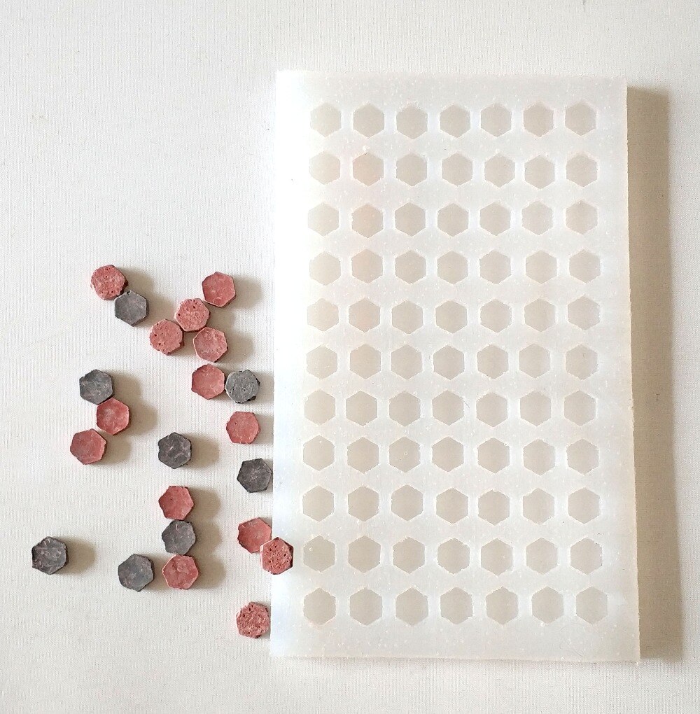 miniature 1:35 Brick mould Simulated hexagonal brick Silicone mold Situational Sand Table Making Diy Material