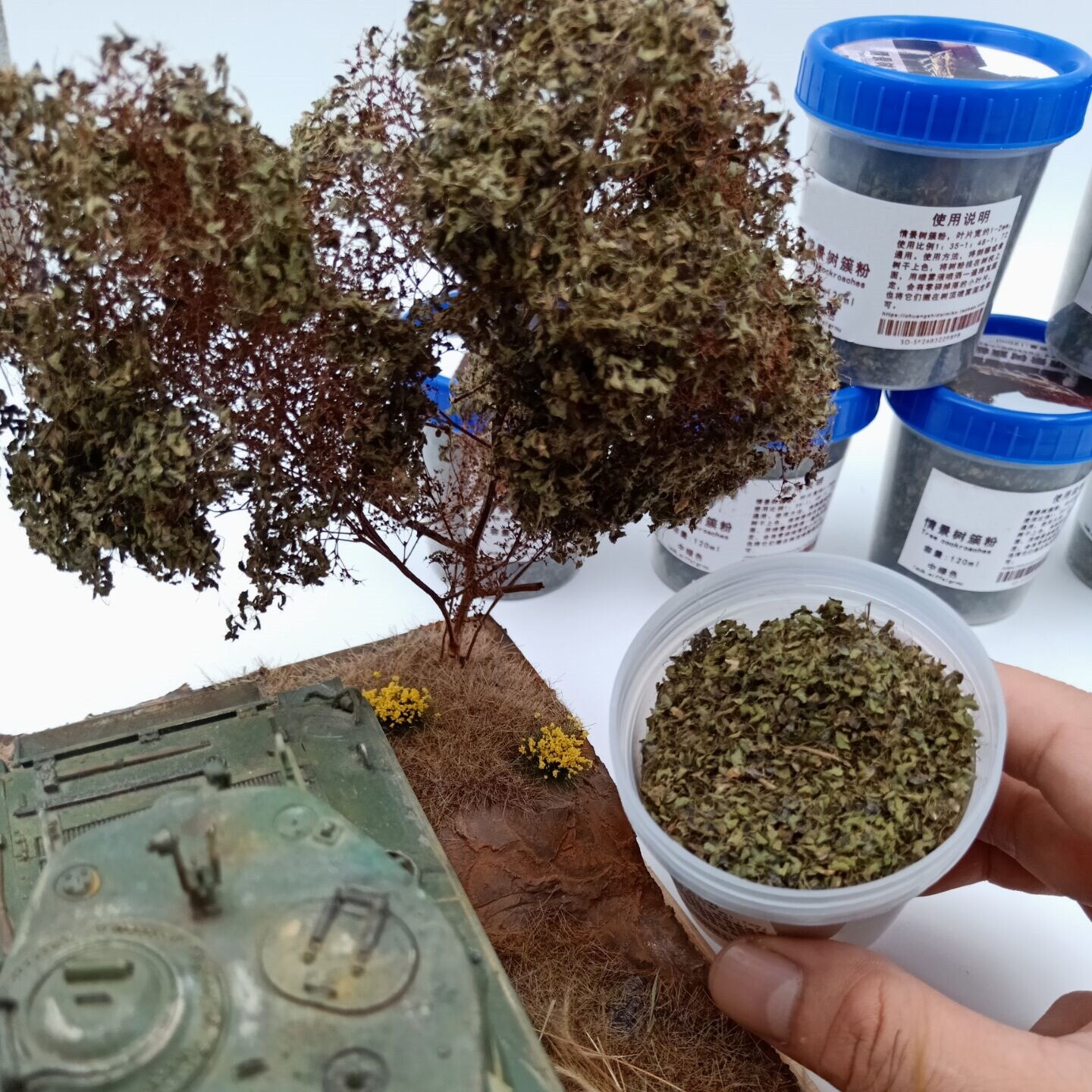 miniature Tree cluster powder Scene Tree Model Making Material DIY Sand Table Material 120ML