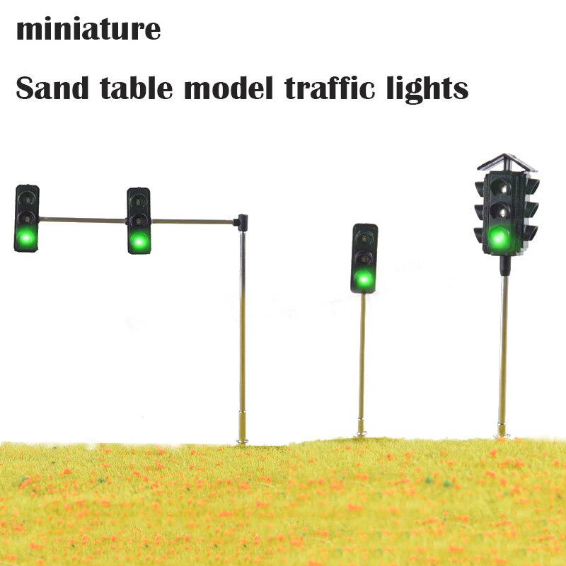 miniature Sand table model traffic lights Lighting materials Highway Railway Station Warning Light Traffic Signal Light DIY