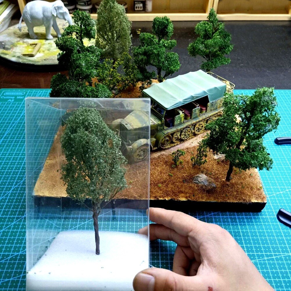 Miniature model simulation 1:24 1:35 1:48 Manual wire tree model Sand table military model vegetation material DIY