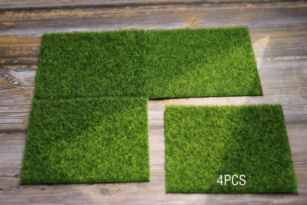 Miniature model Finished lawn model DIY sand table scene model making materials 4PCS