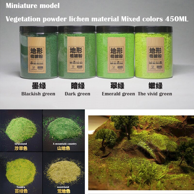 Miniature model Vegetation powder lichen material Mixed colors Sand table materials for DIY model platform scene