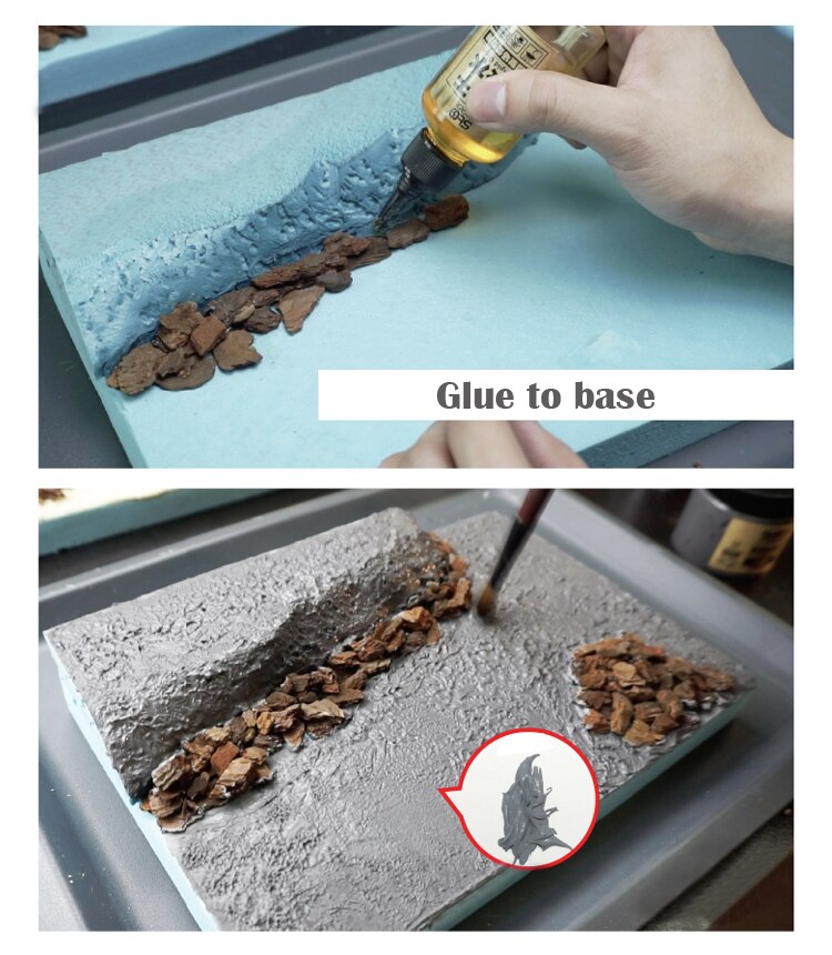 Miniature model Bark stone mountain rock material World War II scenario Sand table materials for DIY model platform scene