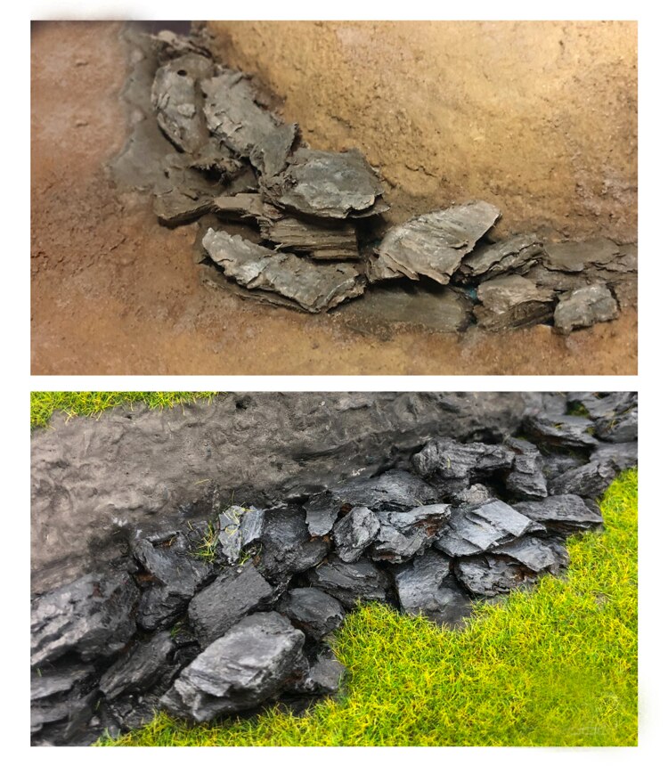 Miniature model Bark stone mountain rock material World War II scenario Sand table materials for DIY model platform scene