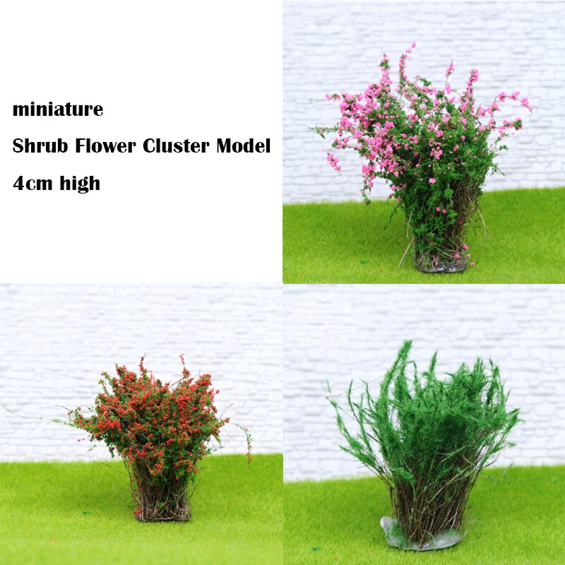 miniature Shrub Flower Cluster Model 4cm high Sand Table Landscape Materials DIY 6pcs/bag