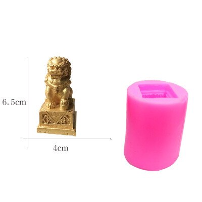 Miniature model Chinese Lion Three dimensional lion Creative Silica Gel Mould Sand Table Scene Material Tool