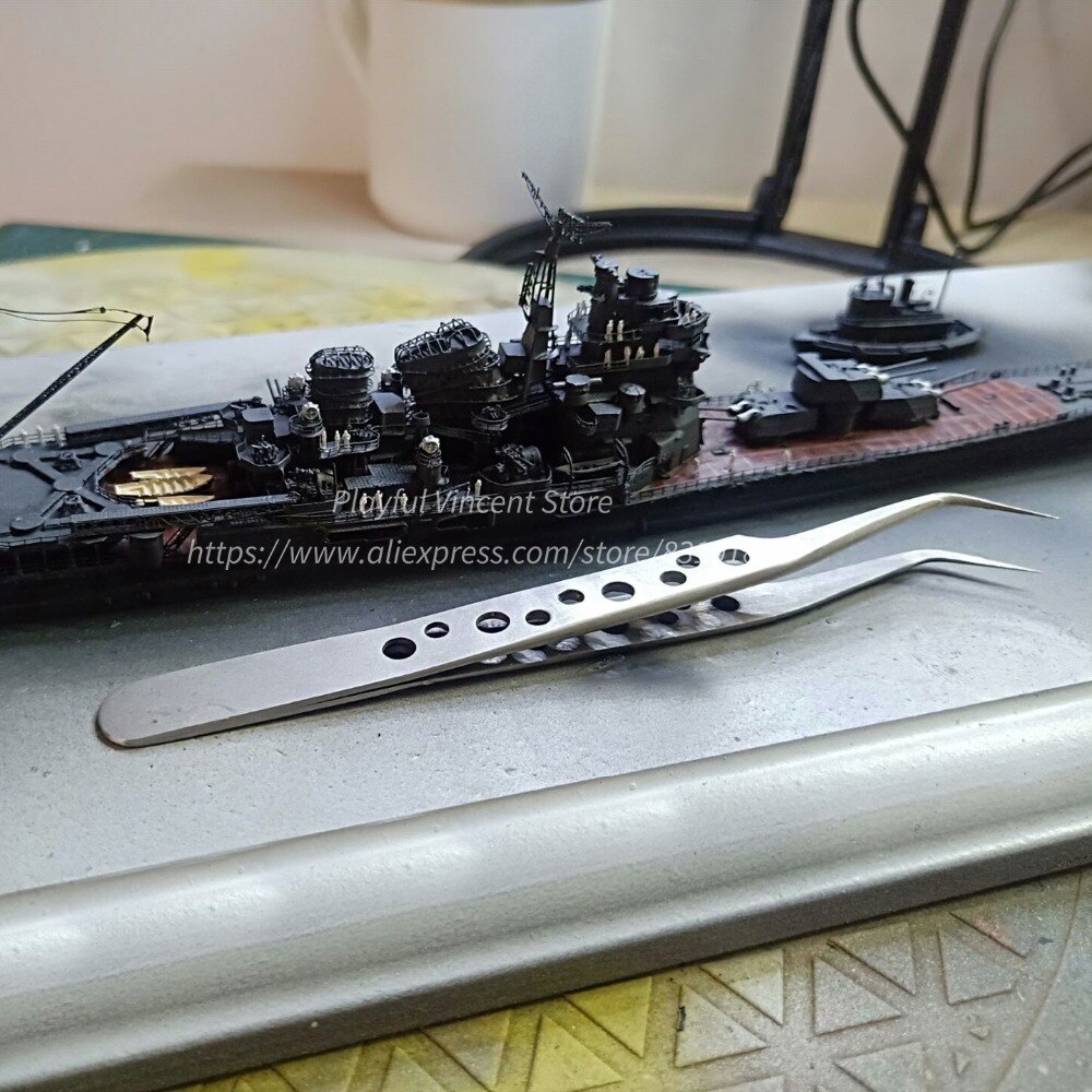 Modeling tools 1.8mm high precision stainless steel tweezers Anti-magnetic and anti-static band-hole tweezers