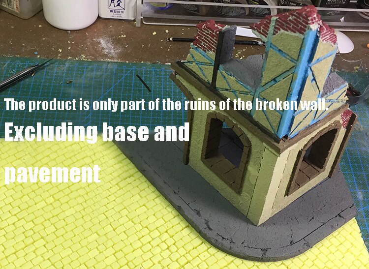 miniature 1/35 Broken Wall Ruins No. 1 CJ0200 Assembly model Material for Modeling Military Scene
