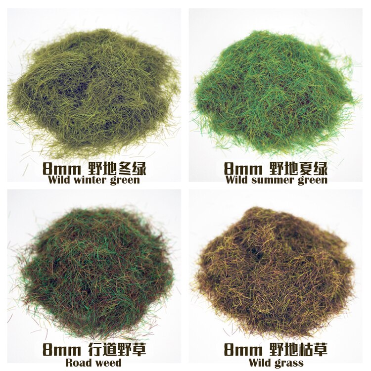 Miniature model 8mm Model grass powder Multiple colors DIY sand table military train scene model material