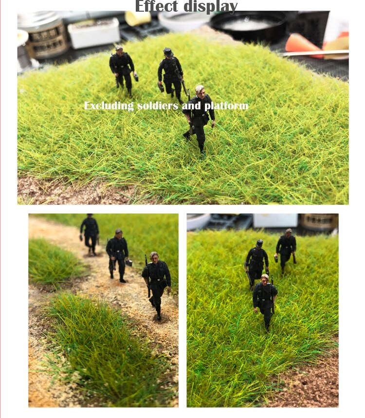 Miniature model 8mm Model grass powder Multiple colors DIY sand table military train scene model material
