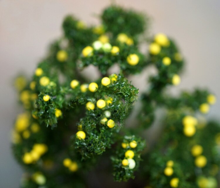 Miniature model Yellow fruit tree model 3pcs DIY sand table military train scene model material