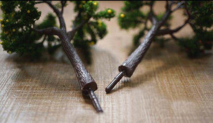 Miniature model Yellow fruit tree model 3pcs DIY sand table military train scene model material
