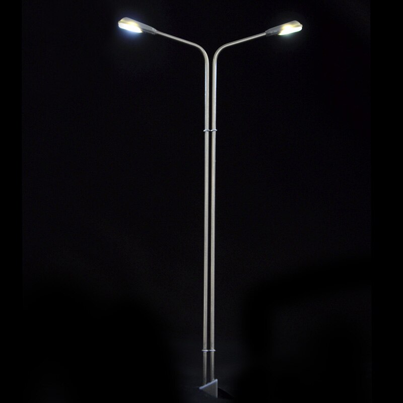miniature 1:75-1:200 Metal pole street lamp Double head Sand table model material 3V Luminescent Street Lamp Model 4pcs miniature 1:75-1:200 Metal pole street lamp Double head Sand table model material 3V Luminescent Street Lamp Model 4pcs