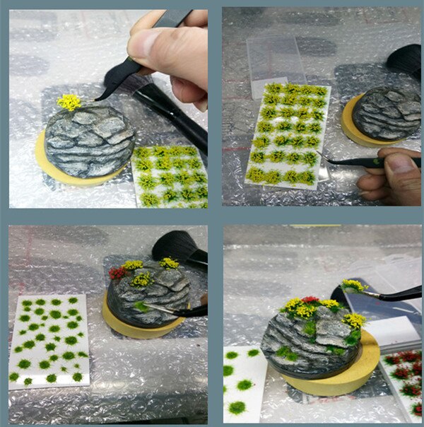 miniature Flowers and plants Situational Platform Rebuilding Materials 28 pieces / bag Military scenario