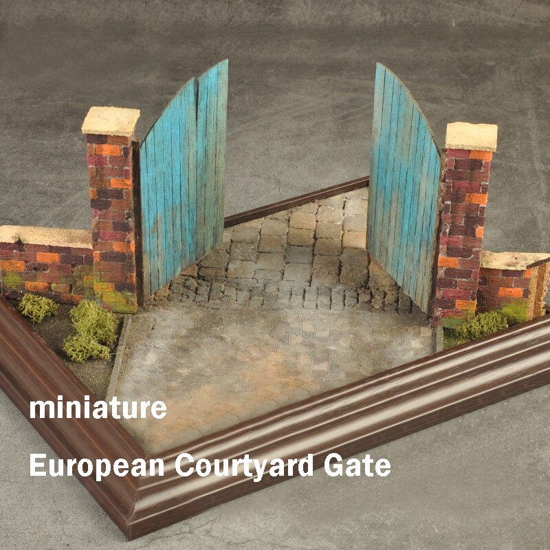 miniature European Courtyard Gate Assembly model DIY Modification Material for Military Sand Table Scene