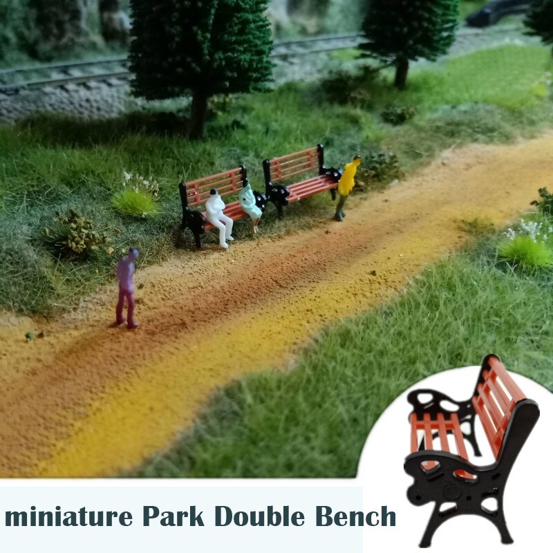 miniature Park Double Bench Scenario model Sand table scene modification 5pcs