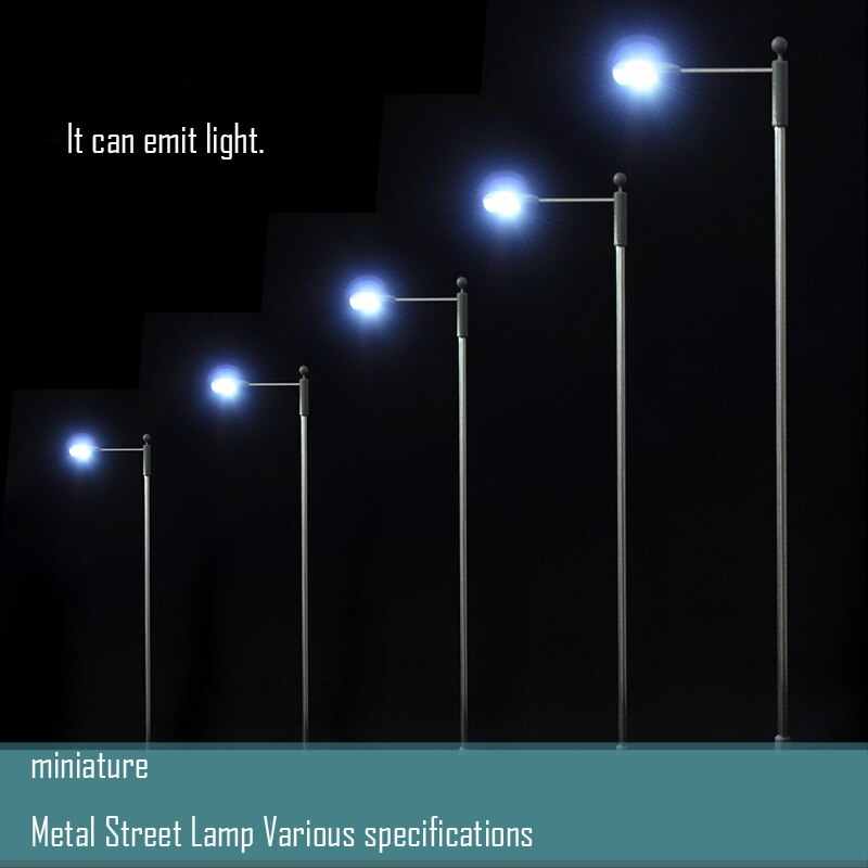 miniature Metal Street Lamp It can emit light. 1:75-1:300 4-14 cm high Architectural Sandpan Landscape Street Lamp