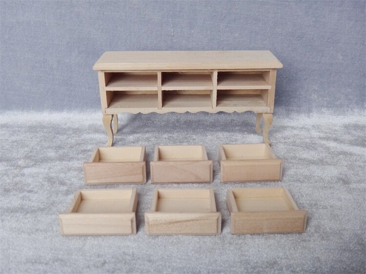 Miniature model 1:12 Wooden desk with drawers Building sand table model materials Miniature model 1:12 Wooden desk with drawers Building sand table model materials