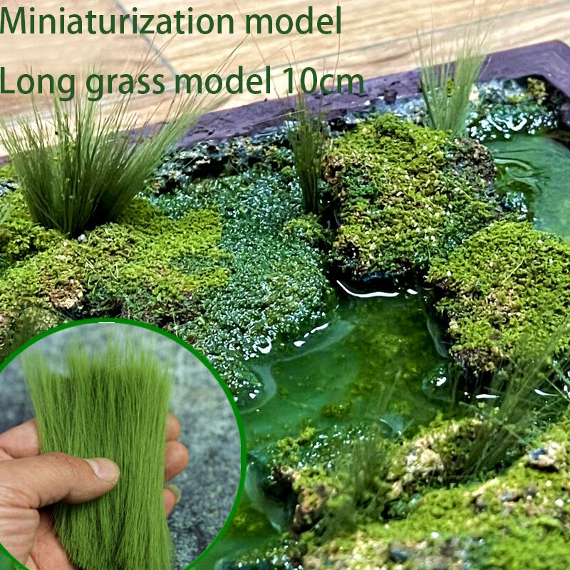 Miniaturization model Long grass model 10cm Ho train sand table DIY handmade materials Bag 20g