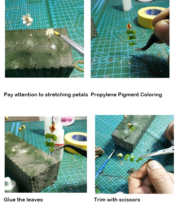 miniature Scenario model Sunflower Cluster Modification Material 1/35 DIY Material for Terrain Sand Table Military scenario